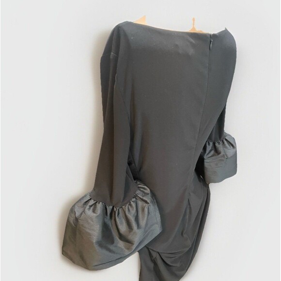 Lauren Ralph Lauren Bell Cuff Black Shift Midi Dress Size 8 - Picture 7 of 9